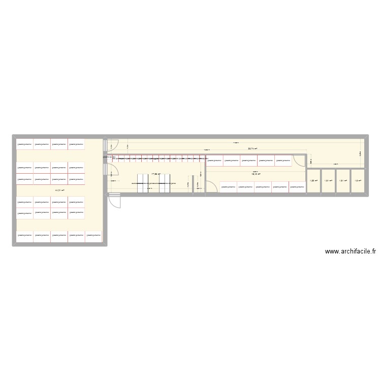 PLAN VESTIAIRE TACHERONS  AVANT TRAVAUX 2. Plan de 8 pièces et 111 m2