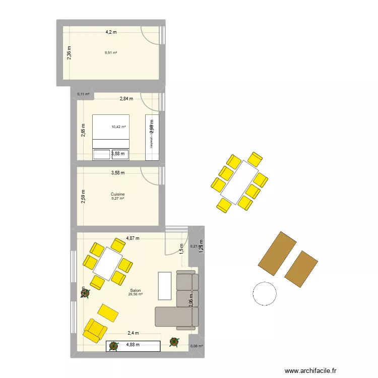 Appart 2. Plan de 7 et 57 m² Appart 2. Plan de 7 et 57 m²