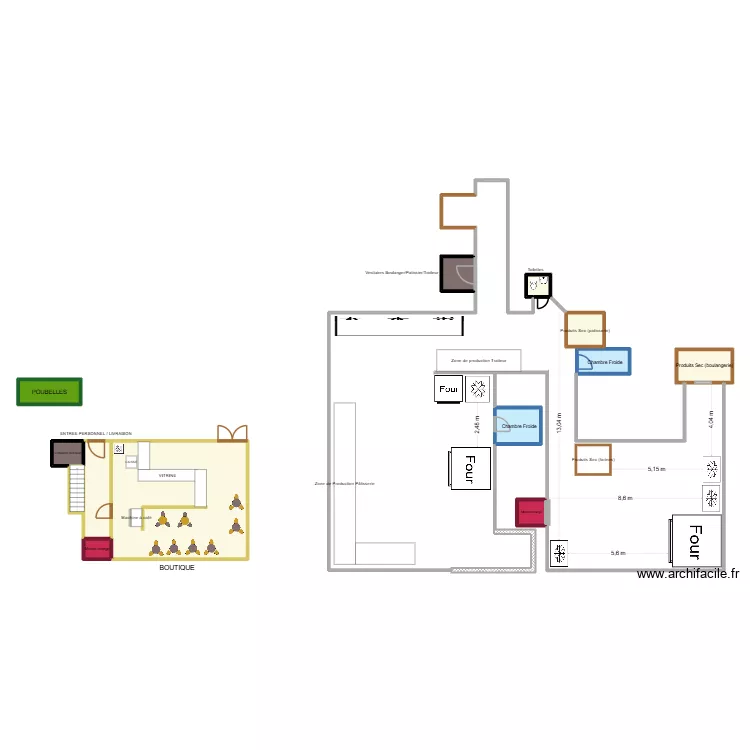 Entreprise SANSE. Plan de 13  et 91 m²