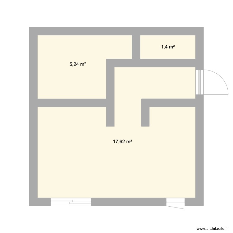 Appartement bordeaux. Plan de 3 pièces et 24 m2