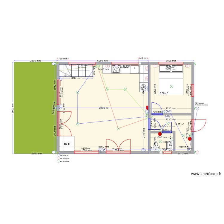 ЕБ 9.1 эл. Plan de 10 pièces et 94 m2