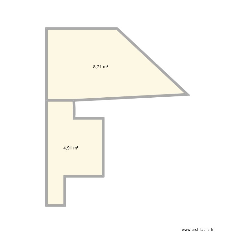 moussier2. Plan de 2 pièces et 14 m2