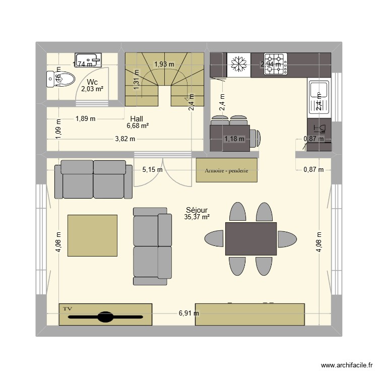 1er Seraing. Plan de 0 pièce et 0 m2