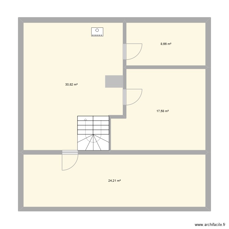 ETAGE 1. Plan de 4 pièces et 81 m2
