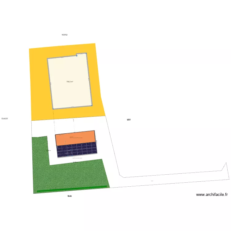 plan toiture. Plan de 3  et 838 m²