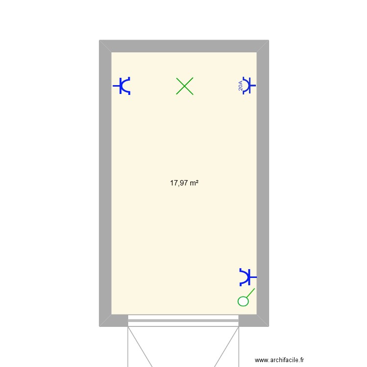 Garage. Plan de 1 pièce et 18 m2