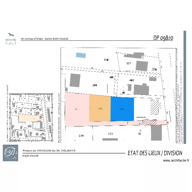 DELANYS 3 lots. Plan de DELANYS 3 lots. Plan de