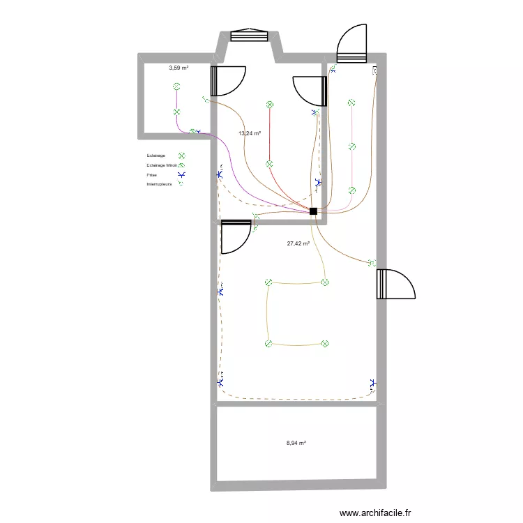 Bussy Cottendard. Plan de 4  et 53 m²