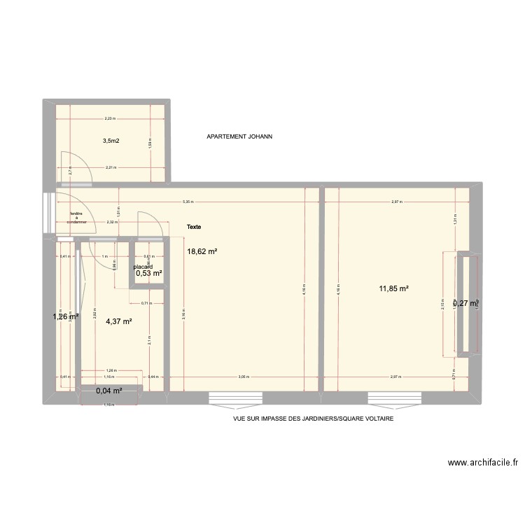 PLAN RENOV JARDINIERS VF2. Plan de 7 pièces et 37 m2