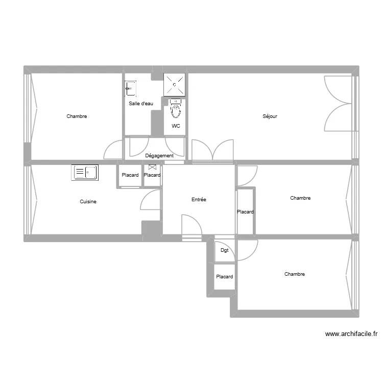 Boudissa. Plan de 18  et 77 m²