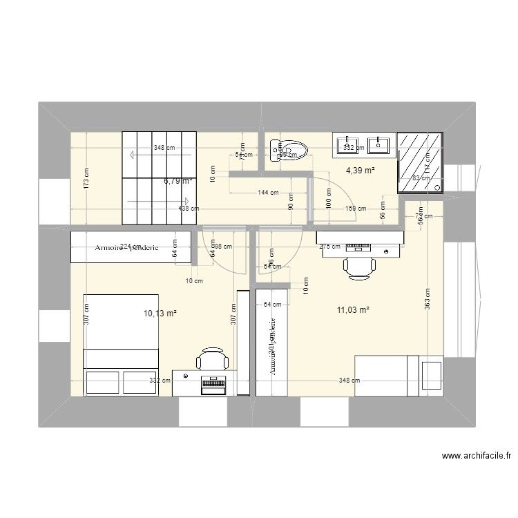 Maison Edouard R+1. Plan de 4 pièces et 32 m2