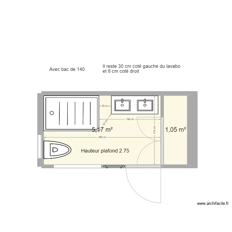 SDB BOUR RDC 140. Plan de SDB BOUR RDC 140. Plan de