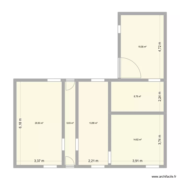 plan r&eacute;novation maison actuel. Plan de 6 Pièces et 78 m²