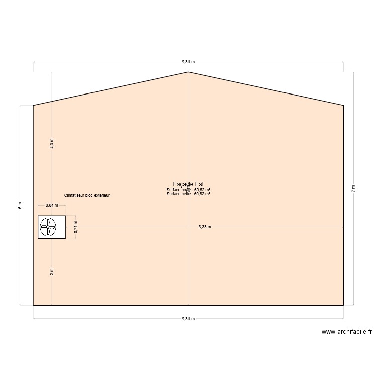 Façade Est. Plan de 0 pièce et 0 m2