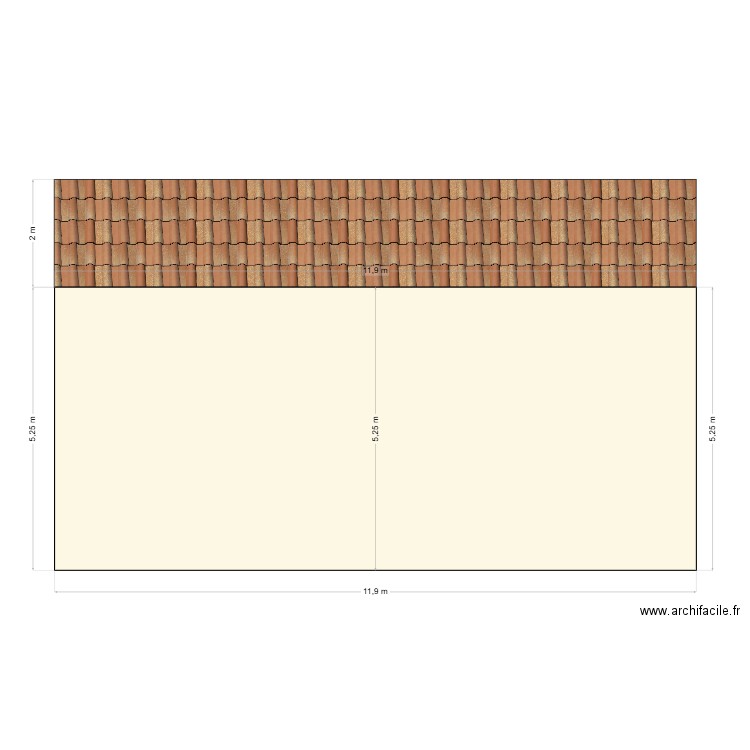 FACADE OUEST. Plan de 1 pièce et 69 m2
