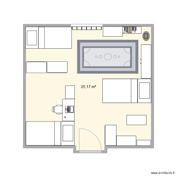 Chambre des garçons. Plan de 1 pièce et 25 m2