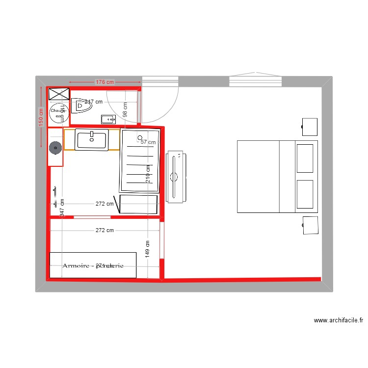 2024-04-10-SdB Dressing Ch Parentale-5. Plan de 2 pièces et 45 m2