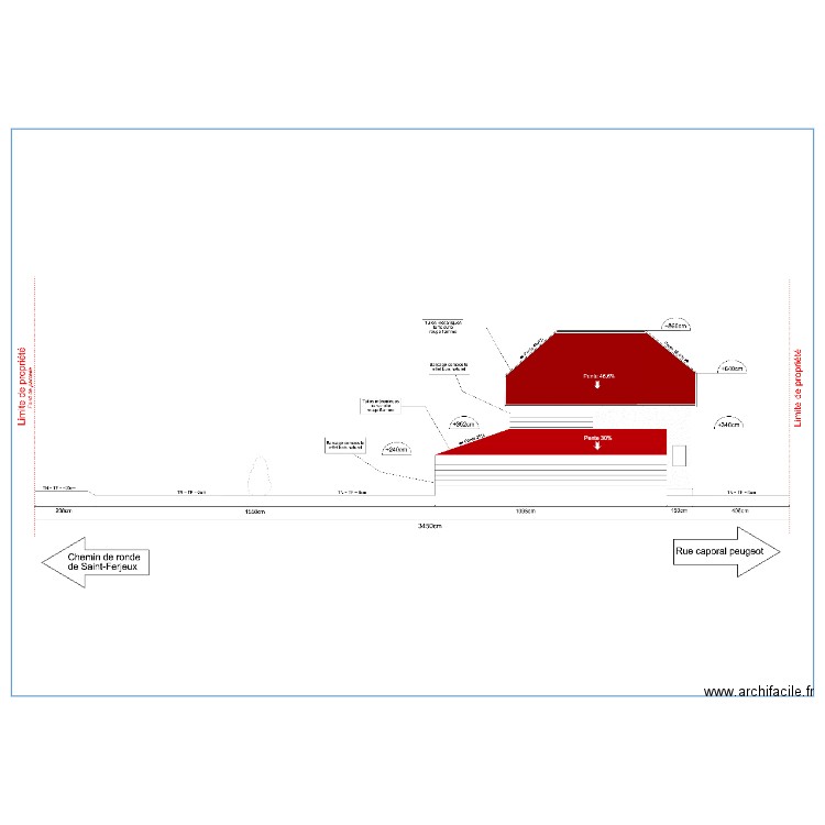 pla de coupe . Plan de 0 pièce et 0 m2