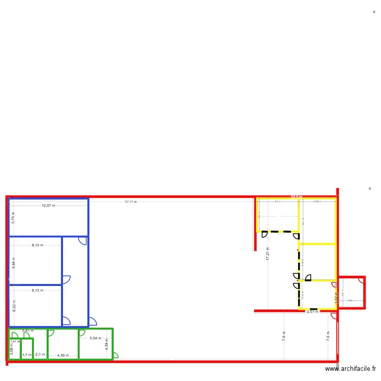 Plan  avant aménagement 2-2. Plan de 13 pièces et 420 m2
