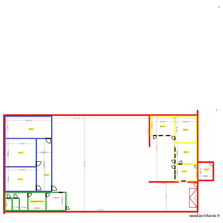 Plan  avant am&eacute;nagement 2-2. Plan de 