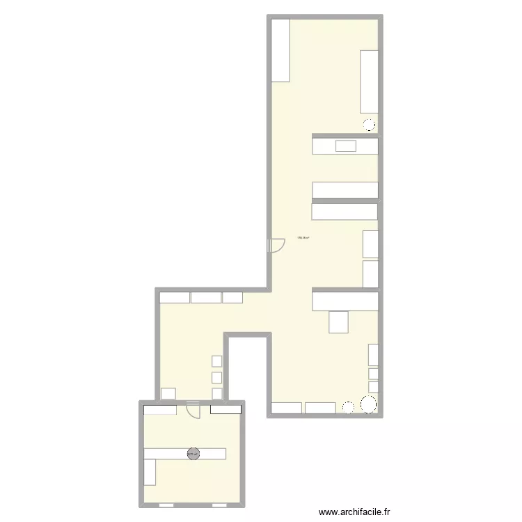 boulangerie dossier. Plan de 2  et 212 m²