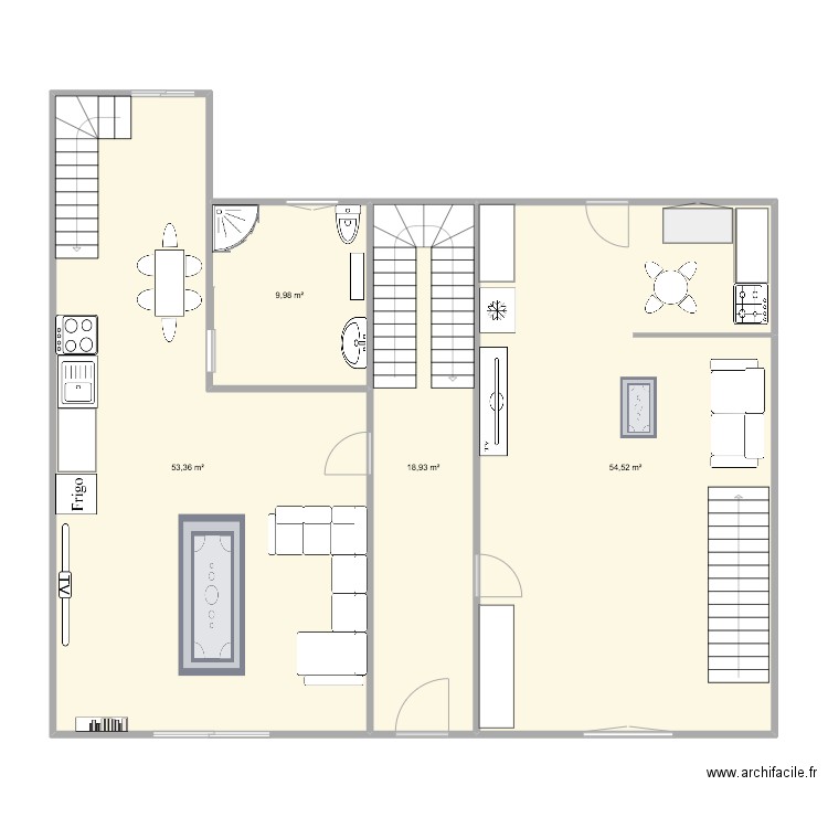 Maison1. Plan de 4 pièces et 137 m2