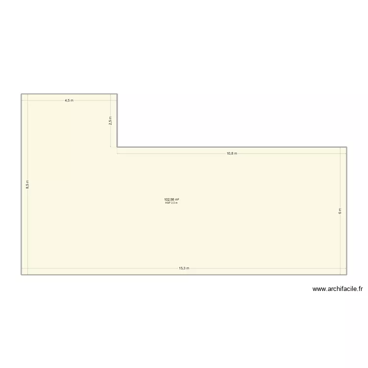 Terrasse. Plan de 1  et 103 m²