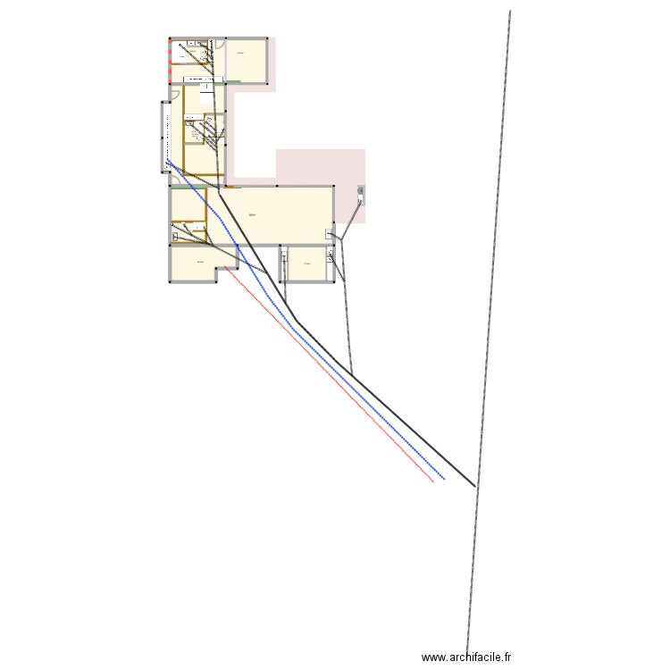 Vazio sanitário p/piso. Plan de 7 pièces et 222 m2