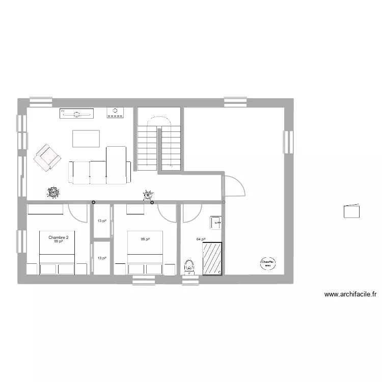 12 A ch avant. Plan de 5  et 27 m²