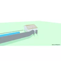 Pool house - plain pied - chambre arri&egrave;re avec toiture + piscine