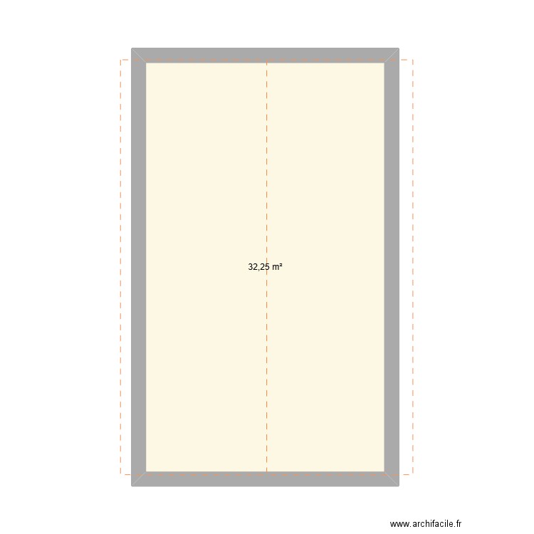 Chambre. Plan de 1 pièce et 32 m2