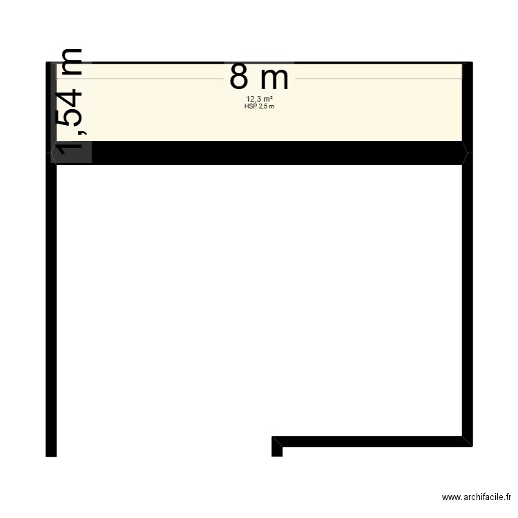appart. Plan de 1 pièce et 12 m2