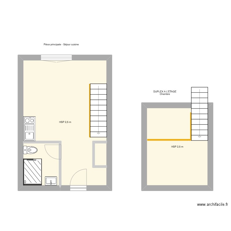 051 GRAND ARGENTIER. Plan de 2 pièces et 36 m2