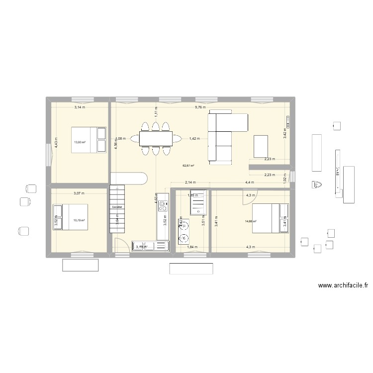 Jérémy B V2. Plan de 4 pièces et 102 m2
