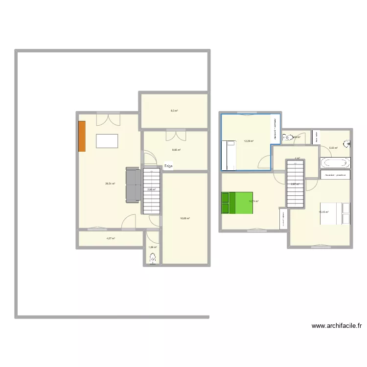Aub&eacute;pines. Plan de 