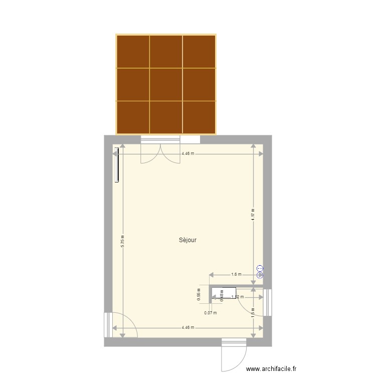 SEJOUR 1. Plan de 1 pièce et 25 m2