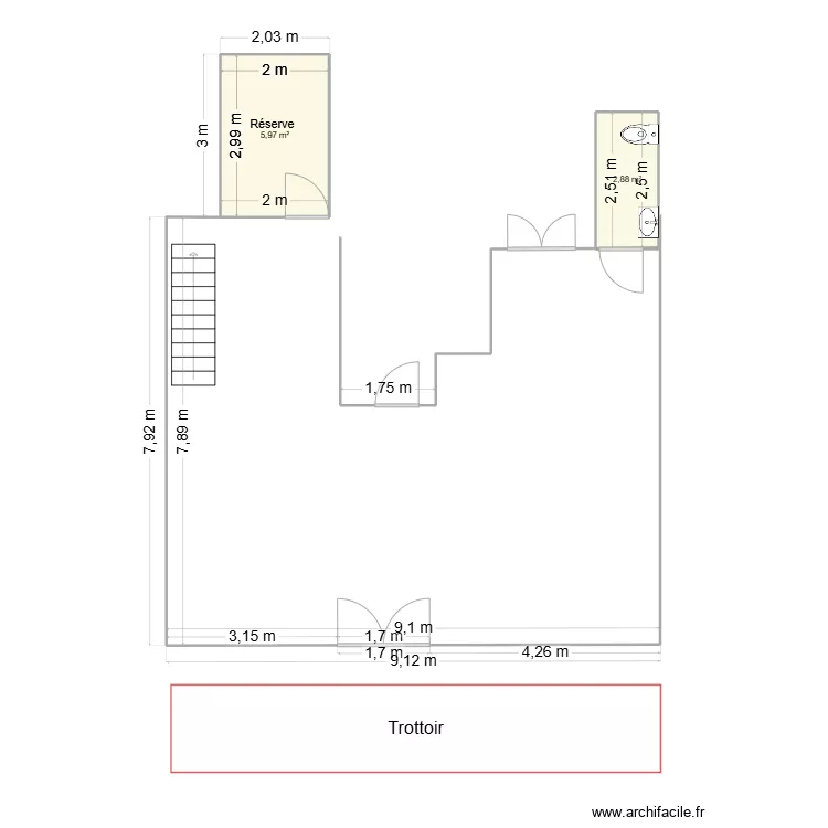 Salon de th&eacute; Nelly - Abbeville. Plan de 