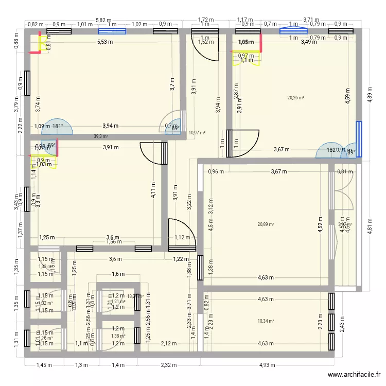 La maison de ma famille au Dargoub&eacute;. Plan de 13  et 126 m²