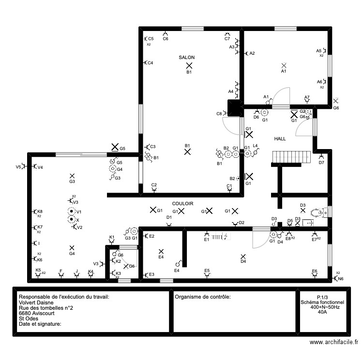 AVISCOURT RDC. Plan de 9 pièces et 328 m2