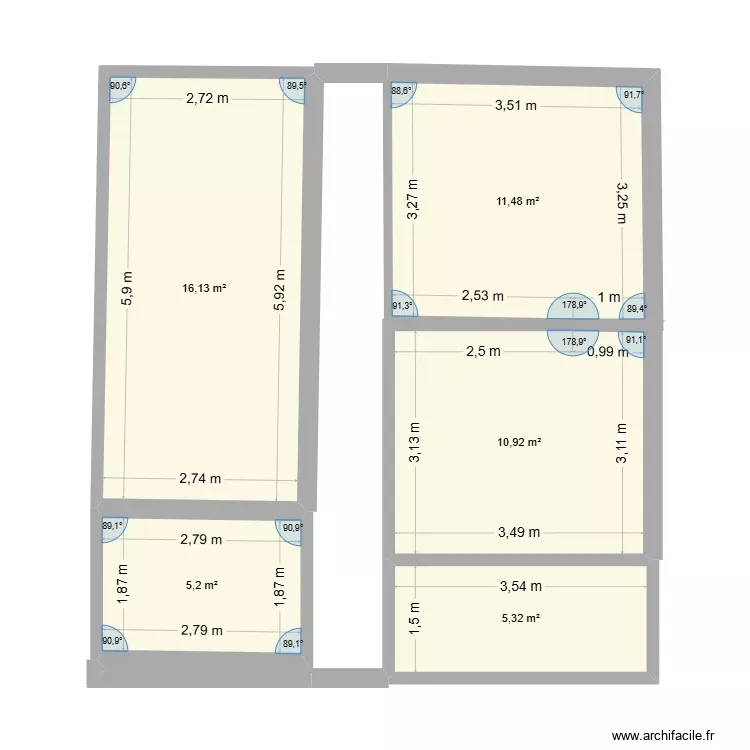 essai num 2. Plan de 5 Pièces et 49 m²