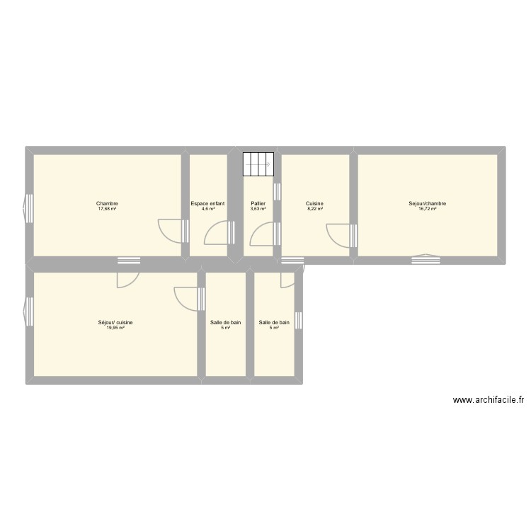 St clair 1. Plan de 8 pièces et 81 m2