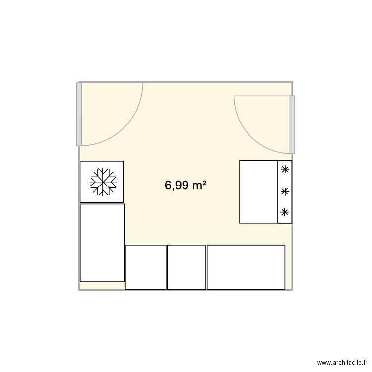 Garage. Plan de 1 pièce et 7 m2