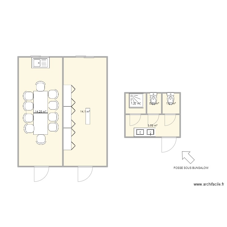 PAILLASSEUR FRERES CHANTIER VENISSIEUX. Plan de 6 pièces et 35 m2