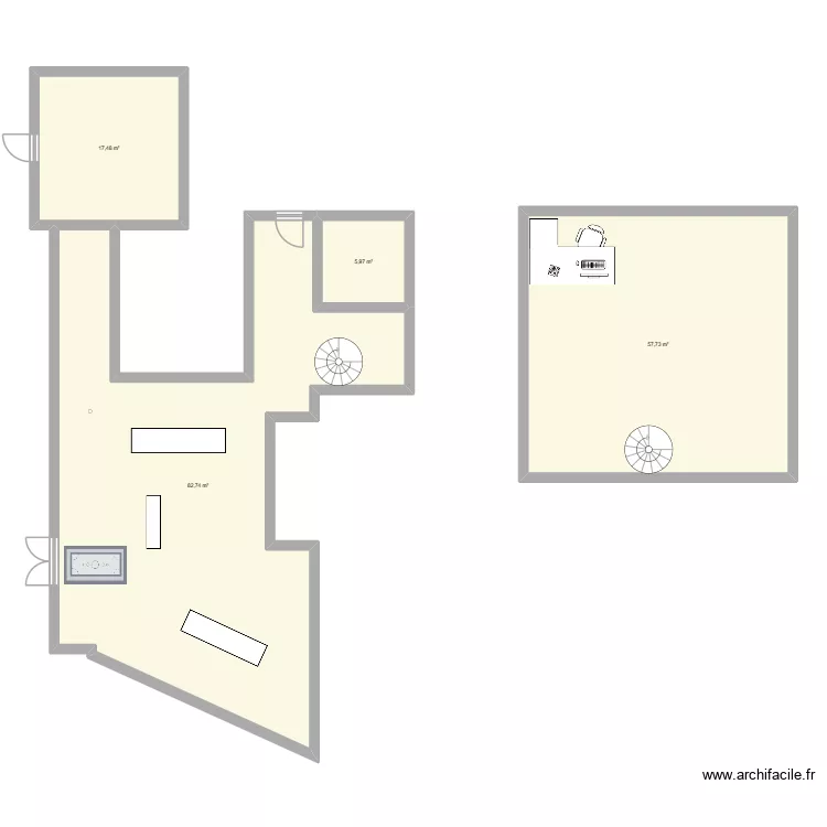 archifacile. Plan de 4  et 164 m²