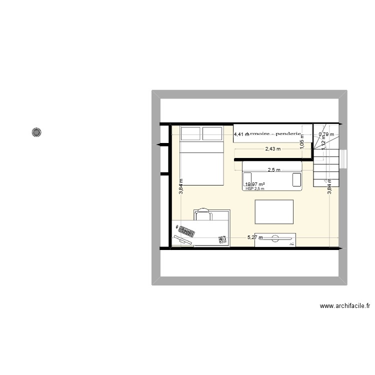 maison st georges. Plan de 1 pièce et 20 m2