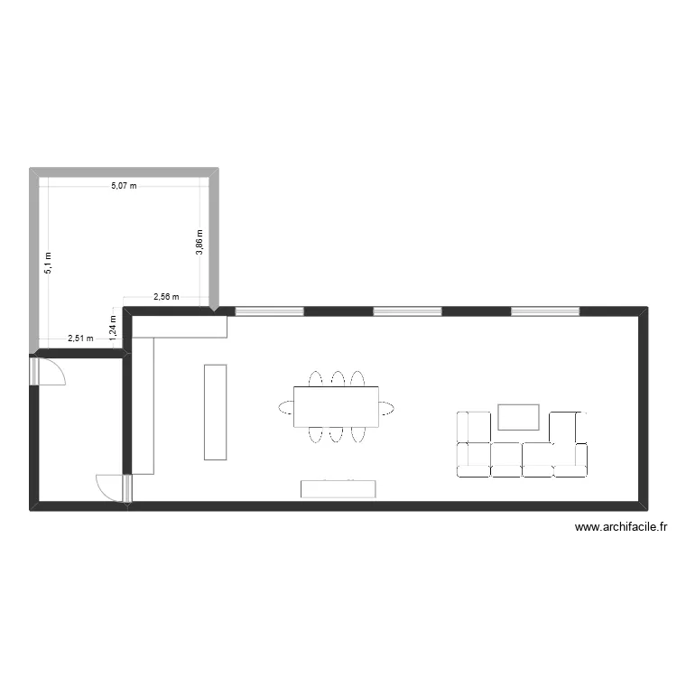 bloco sala. Plan de 