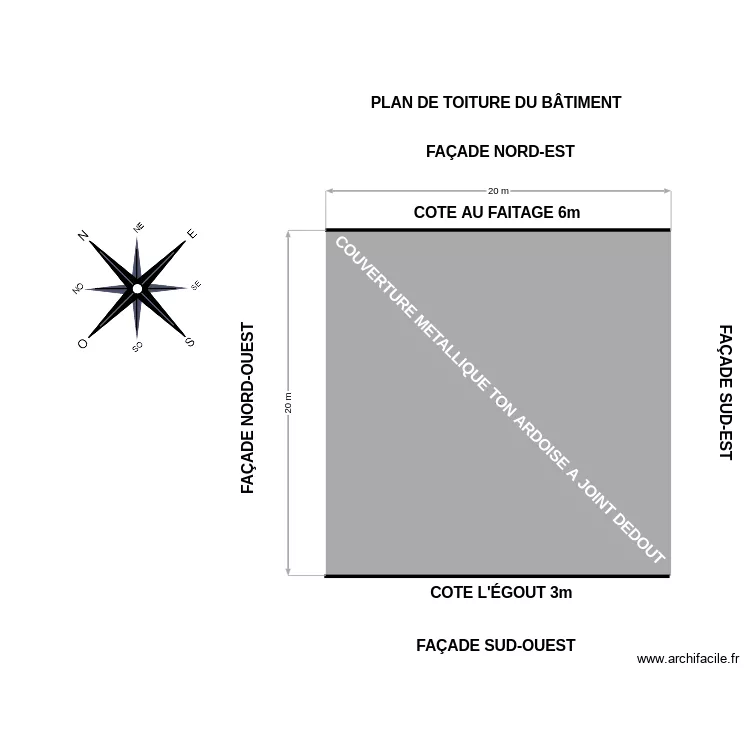 BAT PLAN DE TOITURE. Plan de BAT PLAN DE TOITURE. Plan de