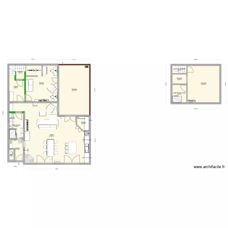 Maison Fossat - rénové. Plan de 14 et 154 m² Maison Fossat - rénové. Plan de 14 et 154 m²