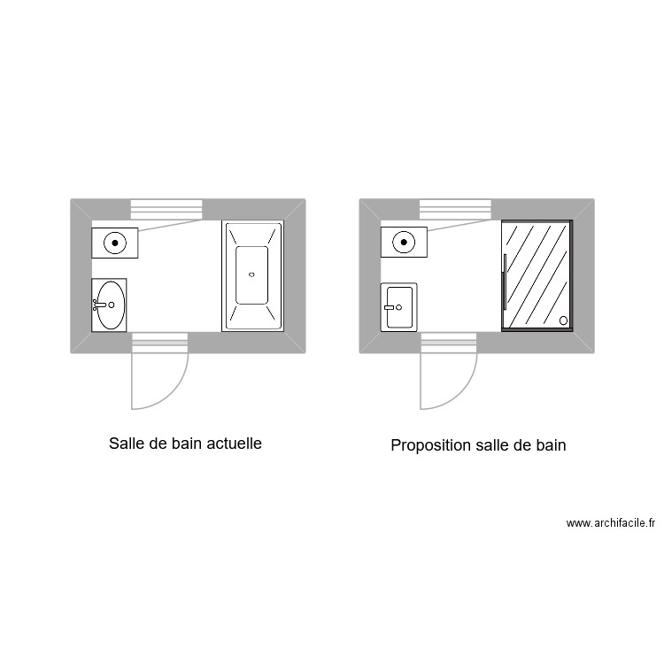 Quersin MPA. Plan de 2 pièces et 7 m2