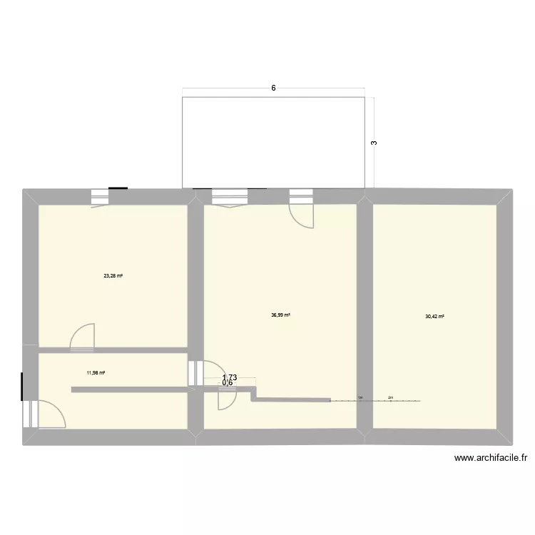 Terrasse vue de dessus2. Plan de 4 et 103 m² Terrasse vue de dessus2. Plan de 4 et 103 m²